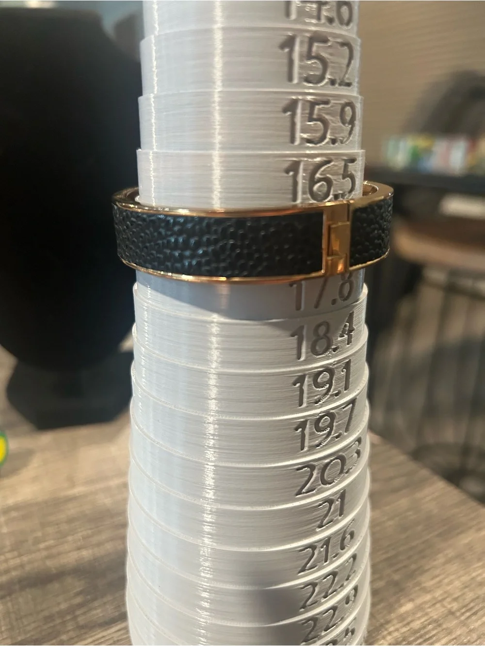 henri bendel Vintage Black Leather-Texture bracelet with Gold-Tone Accent